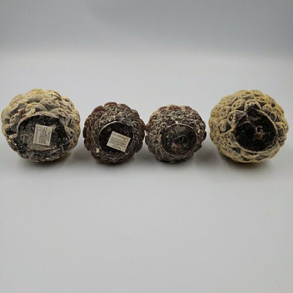 Pine Cone Tree Candle Set of 4 Wax Dept 56 Winter Decor Light Vintage Soap Scent - Picture 9 of 11